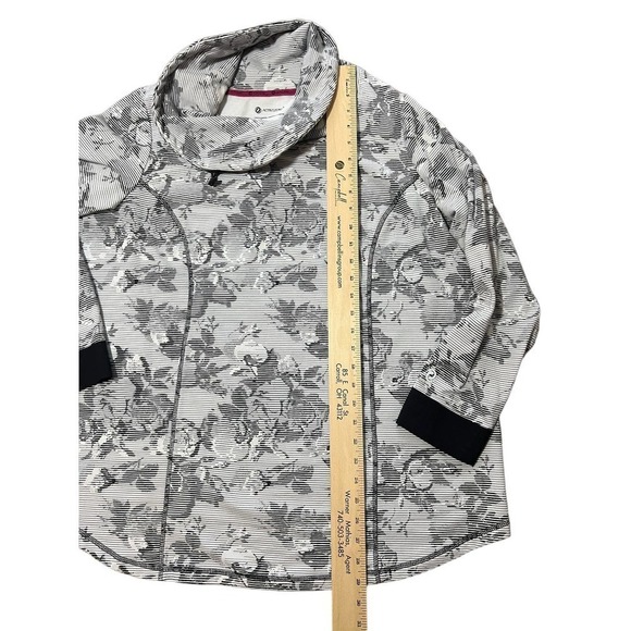 3/$27 Activezone Sweatshirt with Cowl Neck, Floral in Gray, 1X - Picture 6 of 6